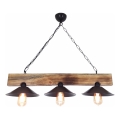Hanglamp met kabel HEPSI 3xE27/40W/230V spar/walnoot