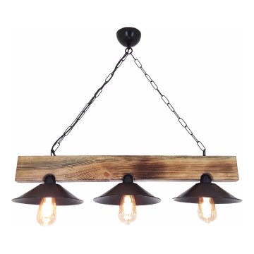 Hanglamp met kabel HEPSI 3xE27/40W/230V spar/walnoot