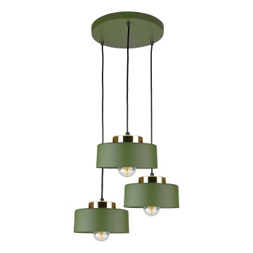 Hanglamp met kabel IGNIA 3xE27/60W/230V groen/goud