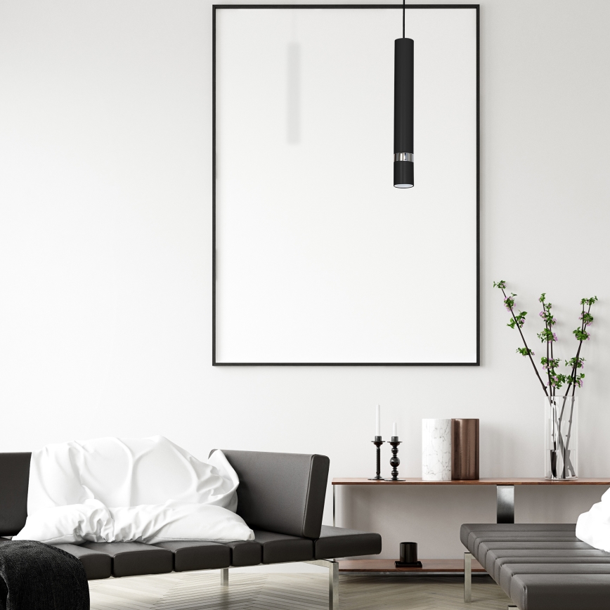 Hanglamp met kabel JOKER 1xGU10/25W/230V zwart/glanzend chroom