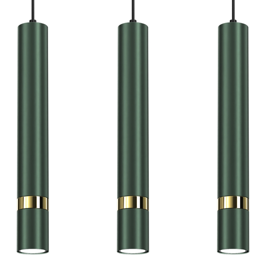 Hanglamp met kabel JOKER 3xGU10/25W/230V groen/goud