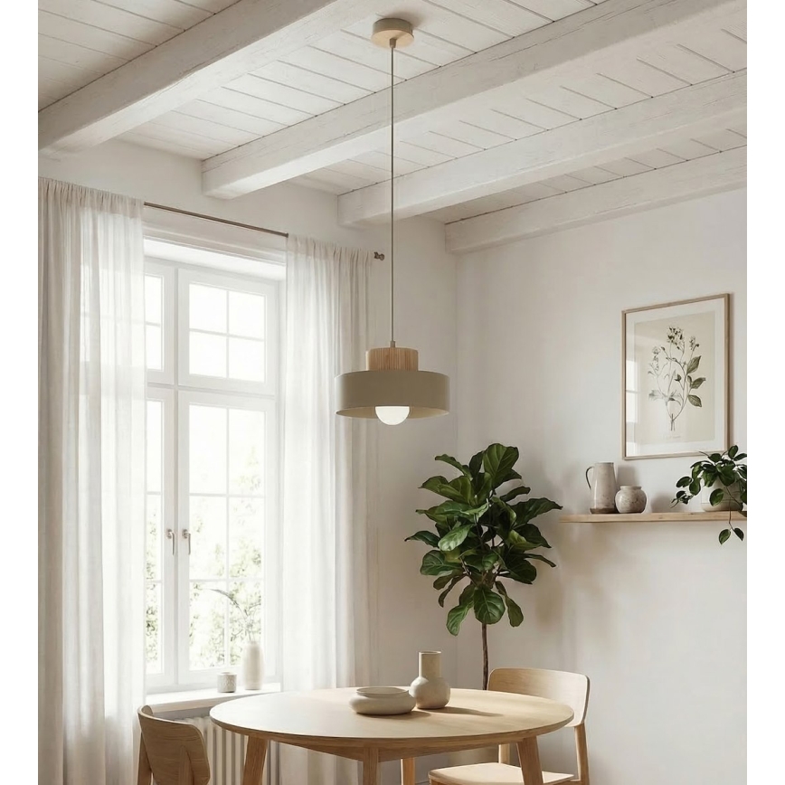 Hanglamp met kabel KIVI 1xE27/15W/230V beige