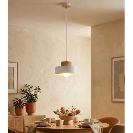 Hanglamp met kabel KIVI 1xE27/15W/230V wit