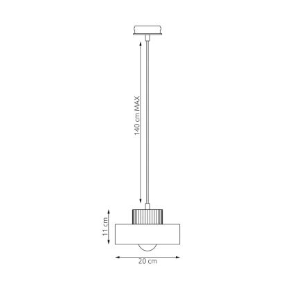 Hanglamp met kabel KIVI 1xE27/15W/230V wit