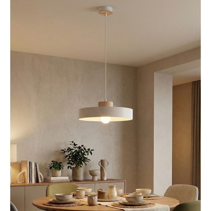 Hanglamp met kabel KIVI 1xE27/15W/230V wit