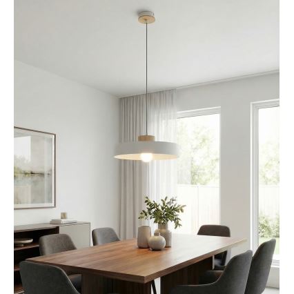 Hanglamp met kabel KIVI 1xE27/15W/230V wit