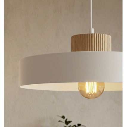 Hanglamp met kabel KIVI 1xE27/15W/230V wit