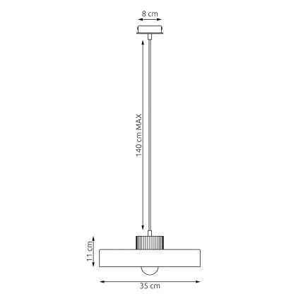 Hanglamp met kabel KIVI 1xE27/15W/230V wit