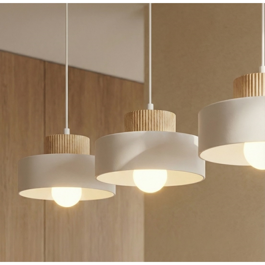 Hanglamp met kabel KIVI 3xE27/15W/230V wit