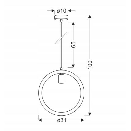 Hanglamp met kabel KOLO 1xE27/40W/230V beige/zwart