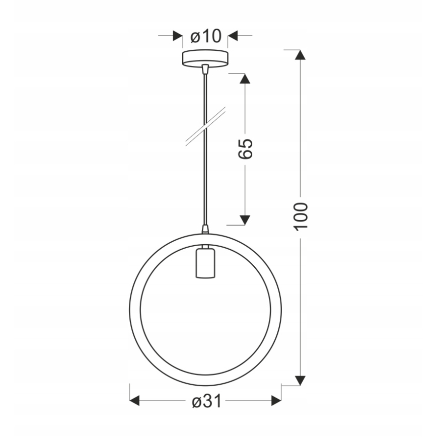 Hanglamp met kabel KOLO 1xE27/40W/230V beige/zwart
