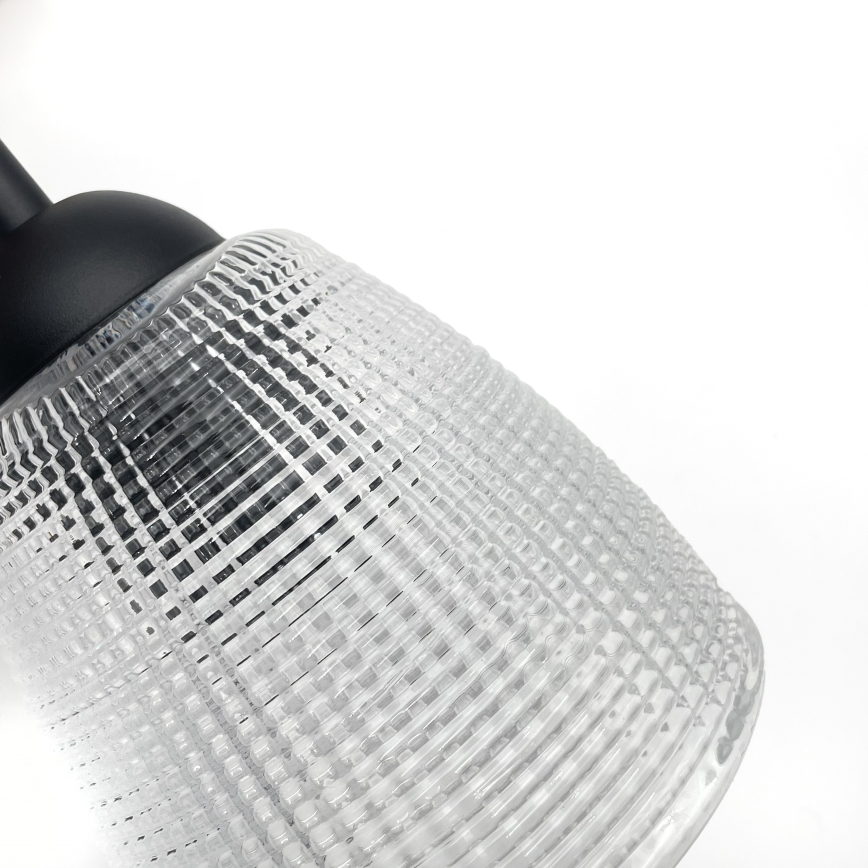 Hanglamp met kabel LEANDRA 5xE27/15W/230V eik/zwart