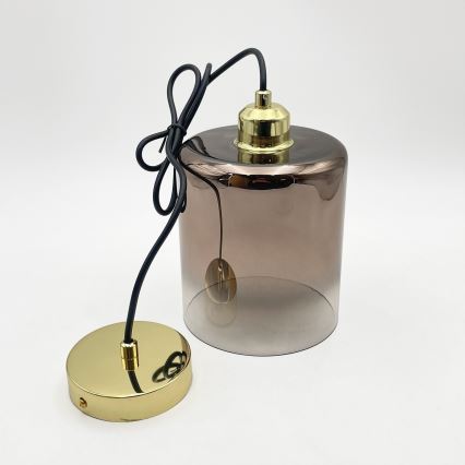 Hanglamp met kabel LIAH 1xE27/15W/230V goud/rookbruin