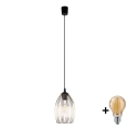 Hanglamp met kabel LIZA 1xE27/15W/230V zwart/goud