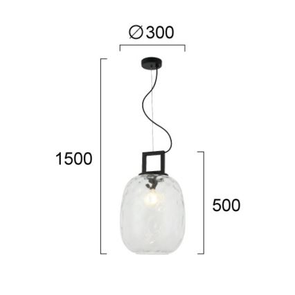Hanglamp met kabel LUCY 1xE27/40W/230V zwart