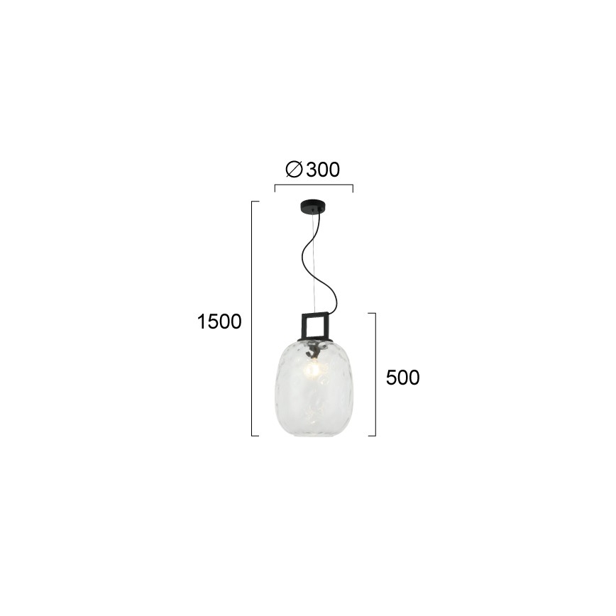 Hanglamp met kabel LUCY 1xE27/40W/230V zwart