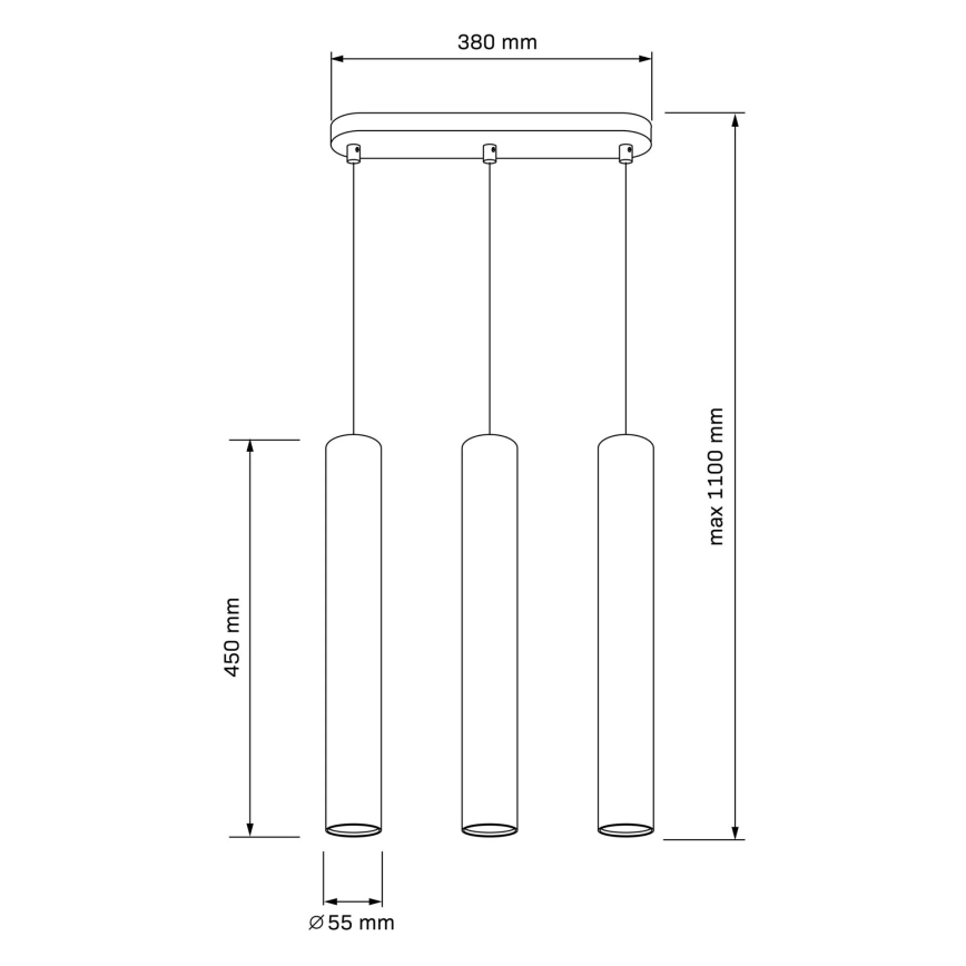 Hanglamp met kabel LUNGOMARE 3xGU10/10W/230V mat chroom