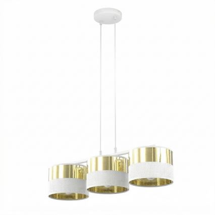 Hanglamp met kabel LUX 3xE27/15W/230V wit/goud
