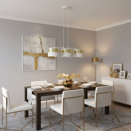 Hanglamp met kabel LUX 3xE27/15W/230V wit/goud