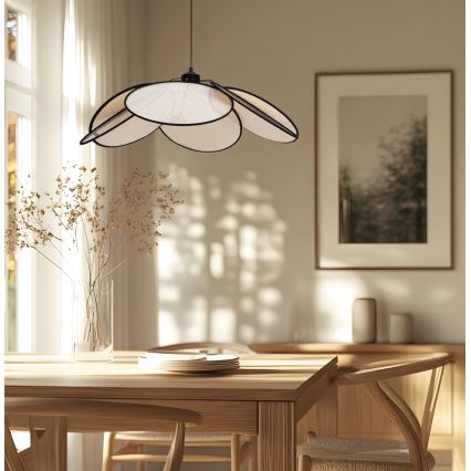 Hanglamp met kabel MARGARET 1xE27/40W/230V zwart/beige