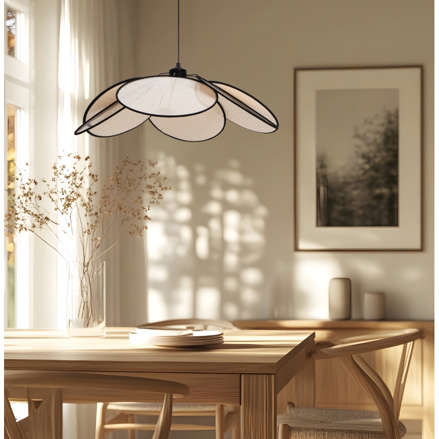 Hanglamp met kabel MARGARET 1xE27/40W/230V zwart/beige