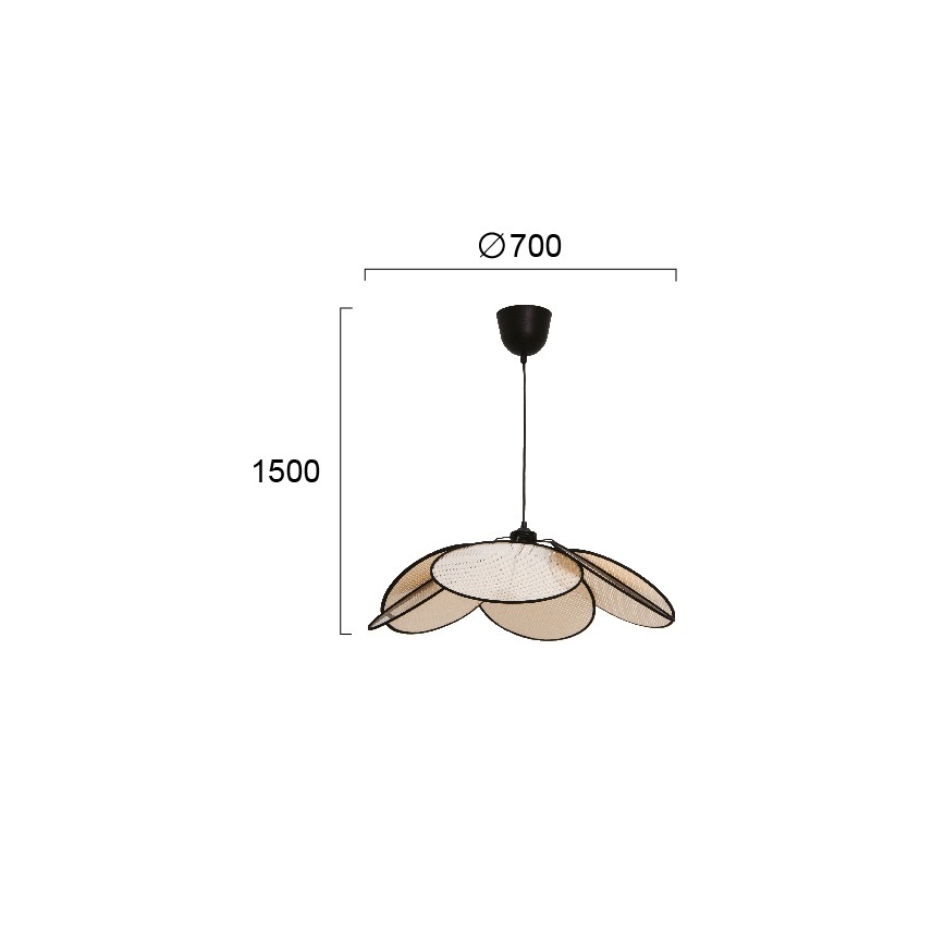 Hanglamp met kabel MARGARET 1xE27/40W/230V zwart/beige