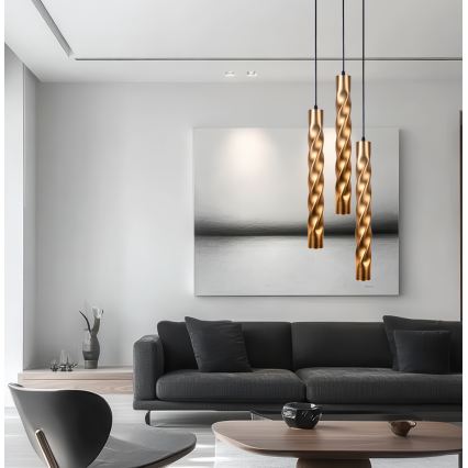 Hanglamp met kabel MARLEY 1xGU10/30W/230V goudkleurig