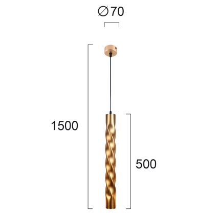 Hanglamp met kabel MARLEY 1xGU10/30W/230V goudkleurig