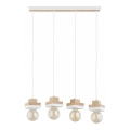 Hanglamp met kabel MIKO 4xE27/15W/230V wit/beige