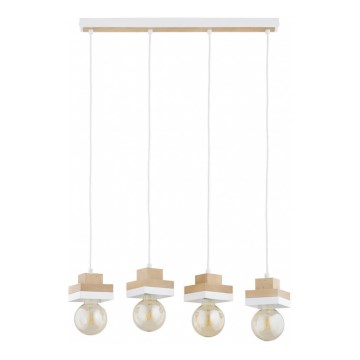 Hanglamp met kabel MIKO 4xE27/15W/230V wit/beige