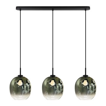 Hanglamp met kabel MIRROR 3xE27/14W/230V rookzwart