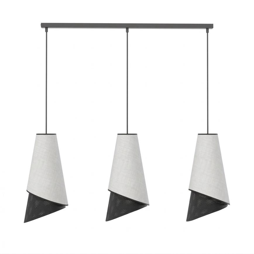 Hanglamp met kabel MODA 3xE27/15W/230V grijs/zwart