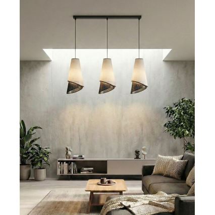 Hanglamp met kabel MODA 3xE27/15W/230V grijs/zwart