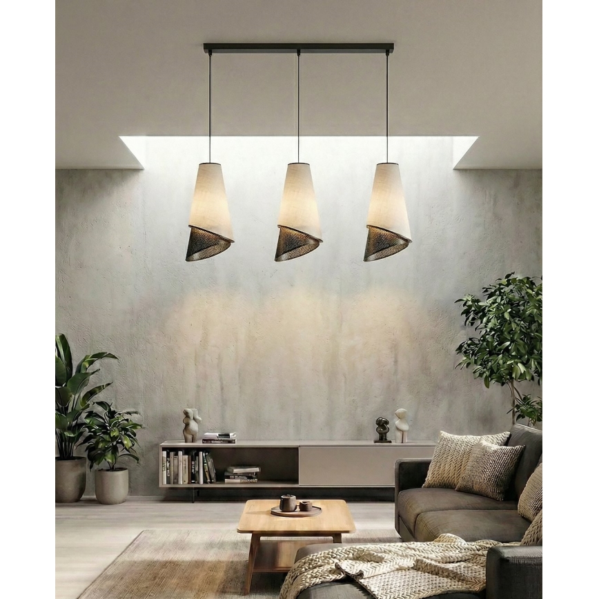 Hanglamp met kabel MODA 3xE27/15W/230V grijs/zwart