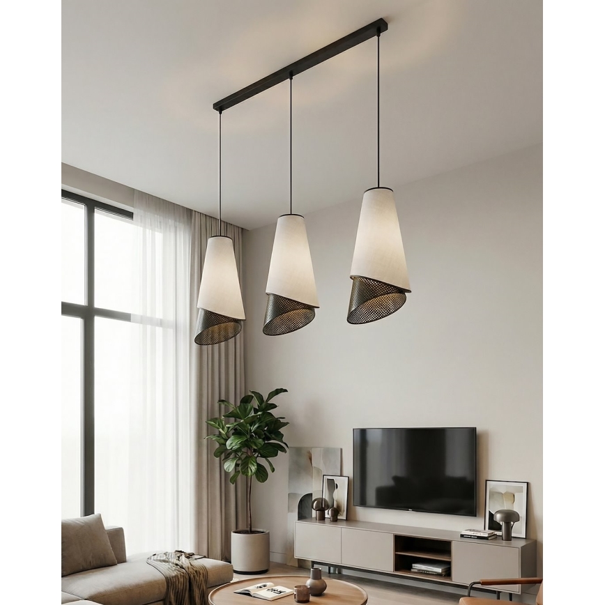 Hanglamp met kabel MODA 3xE27/15W/230V grijs/zwart