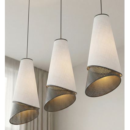 Hanglamp met kabel MODA 3xE27/15W/230V grijs/zwart