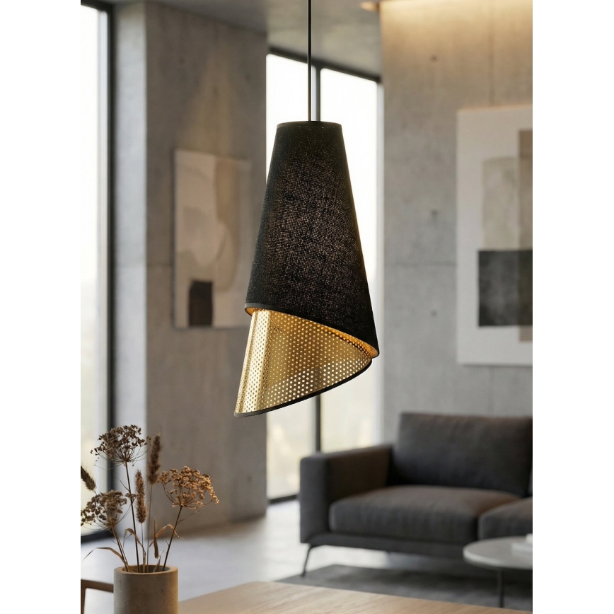 Hanglamp met kabel MODA 3xE27/15W/230V zwart/goud