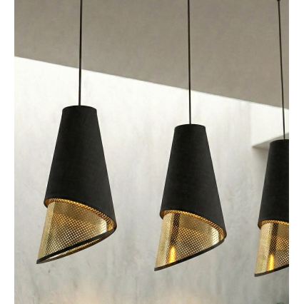Hanglamp met kabel MODA 3xE27/15W/230V zwart/goud