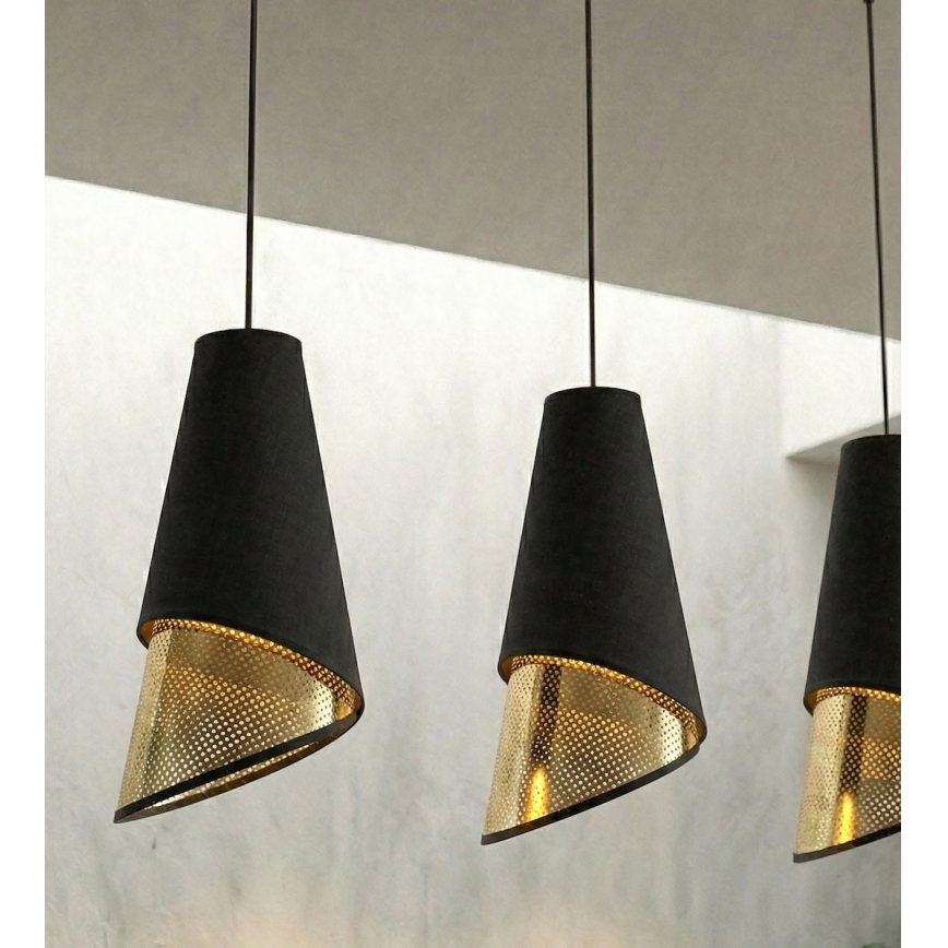 Hanglamp met kabel MODA 3xE27/15W/230V zwart/goud