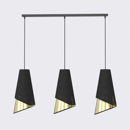 Hanglamp met kabel MODA 3xE27/15W/230V zwart/goud