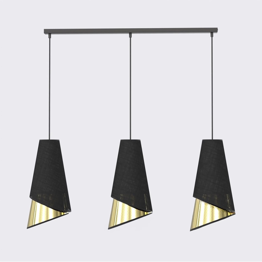 Hanglamp met kabel MODA 3xE27/15W/230V zwart/goud