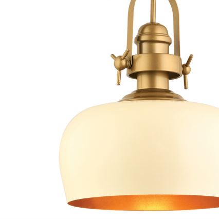 Hanglamp met kabel MONZA 1xE27/40W/230V Ø 30 cm crème/bronskleurig