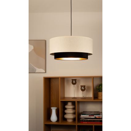 Hanglamp met kabel NATIA 1xE27/60W/230V Ø 45 cm wit/zwart
