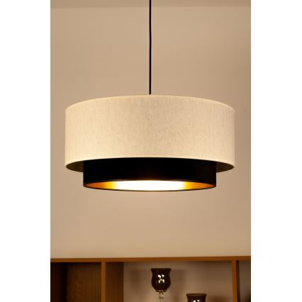 Hanglamp met kabel NATIA 1xE27/60W/230V Ø 45 cm wit/zwart
