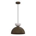 Hanglamp met kabel NEVIS 1xE27/15W/230V Ø 29 cm bruin