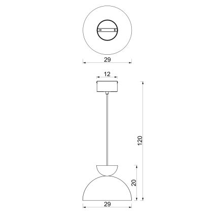 Hanglamp met kabel NEVIS 1xE27/15W/230V Ø 29 cm bruin