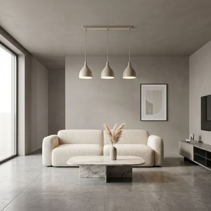 Hanglamp met kabel NOAK CLASSIC 3xE27/15W/230V beige