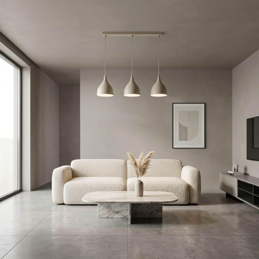 Hanglamp met kabel NOAK CLASSIC 3xE27/15W/230V beige