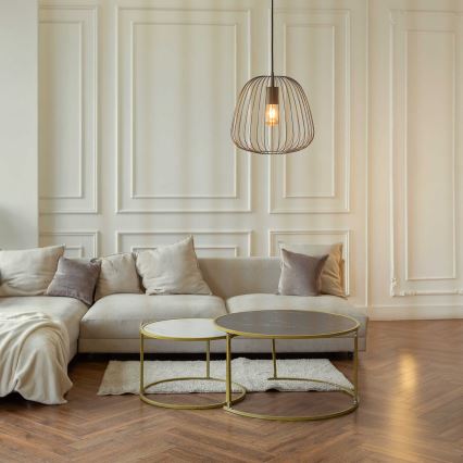 Hanglamp met kabel OVELLA 1xE27/15W/230V Ø 36 cm beige