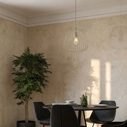Hanglamp met kabel OVELLA 1xE27/15W/230V Ø 36 cm crème